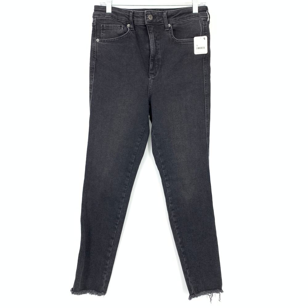 Free People We The Free High Rise Crop Jegging Jeans Womens Sz 31 Wash Black NEW
